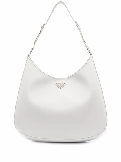 Shop Prada Women's White Leather Shoulder Bag