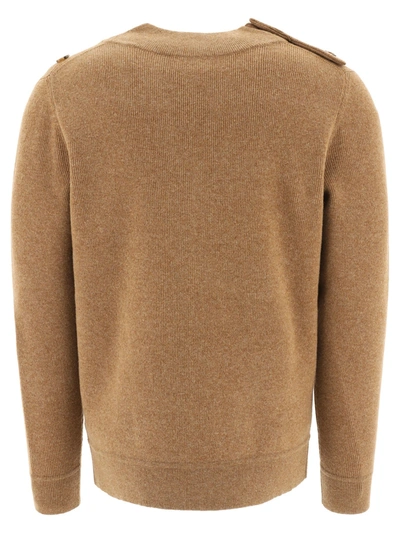 Shop Burberry Men's Beige Wool Sweater