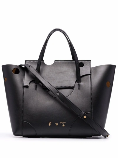 Shop Off-white Women's Black Leather Tote