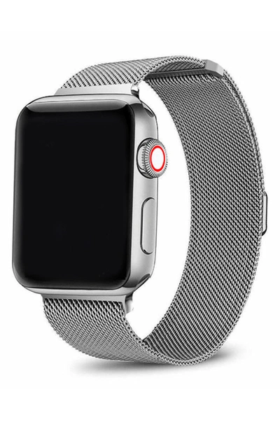 Shop Posh Tech The   Stainless Steel Loop Band For Apple Watches In Silver