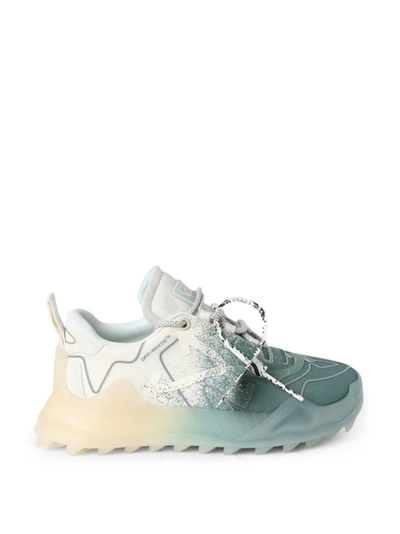 Shop Off-white Odsy Mesh Sneakers Cream And Green