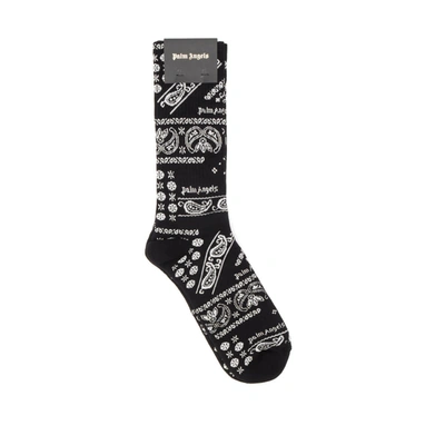 Shop Palm Angels Bandana Socks In Black