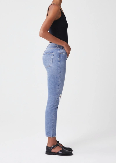 Shop Agolde Riley High Rise Cropped Straight Fit Jeans In Whiplash