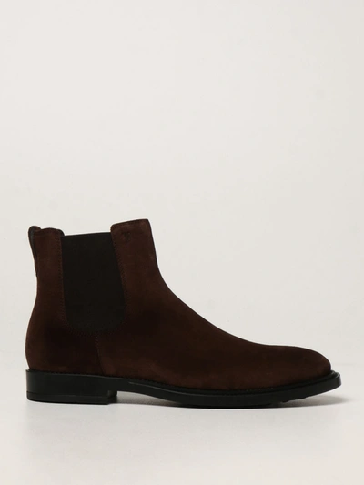 Shop Tod's Ankle Boot In Suede In Dark