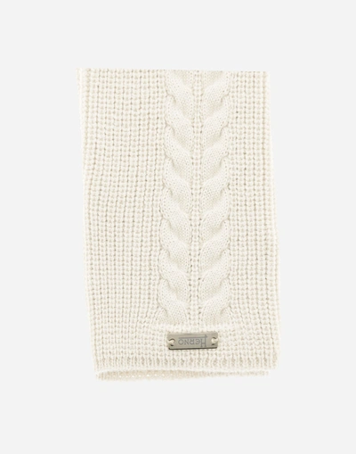 Shop Herno Diva Cable-knit Sleeve Gloves - Female Sleeves White M