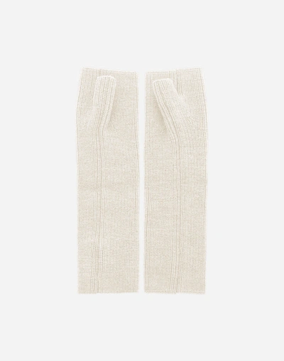 Shop Herno Diva Knit Fingerless Gloves - Female Sleeves White M