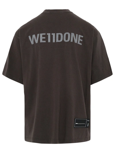 Shop We11 Done Charcoal Cotton New Movie Collage T-shirt In Grey