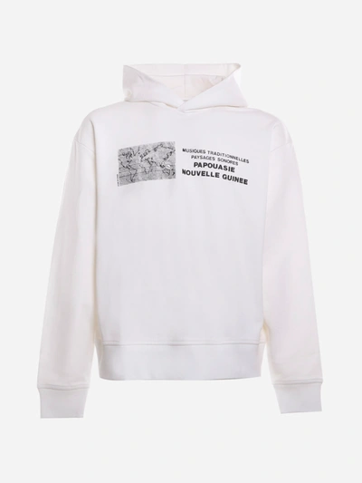 Shop Acne Studios Organic Cotton Sweatshirt With Dizonord Print In White