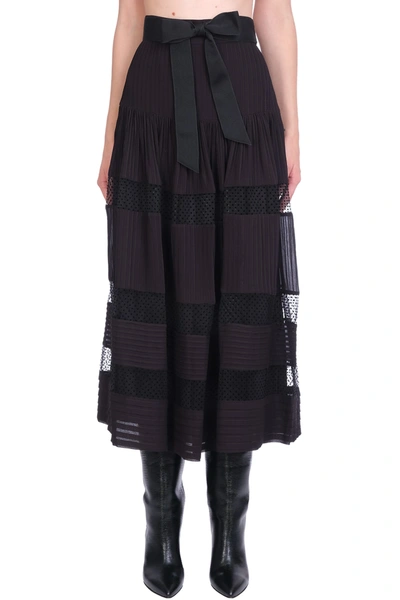 Shop Zimmermann Skirt In Black Viscose