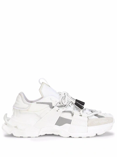 Shop Dolce & Gabbana White Space Sneakers In Mix Of Materials
