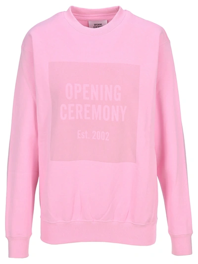 Shop Opening Ceremony Box-logo Sweatshirt In Pink
