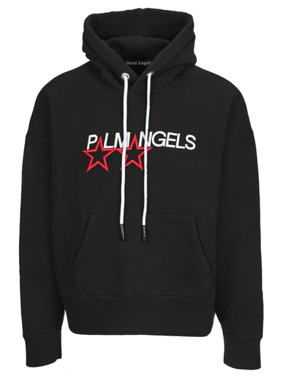 Shop Palm Angels Stars Hoodie In Black