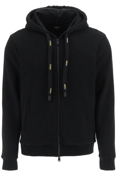 Shop Fendi Wool And Cotton Sweatshirt In Black