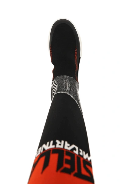 Shop Stella Mccartney Loop Sock Sneakers In Black,red,white