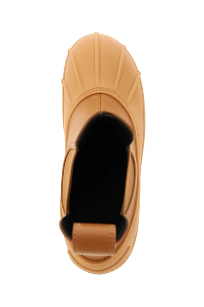 Stella Mccartney Duck Rubber-trimmed Vegetarian Leather Chelsea Boots In Beige
