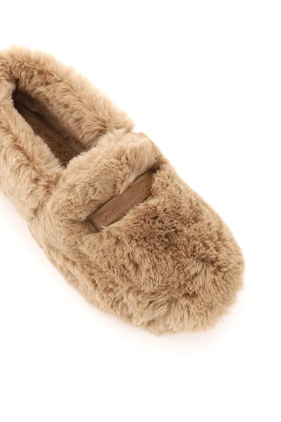 Shop Gianvito Rossi Faux Fur Boo Loafers