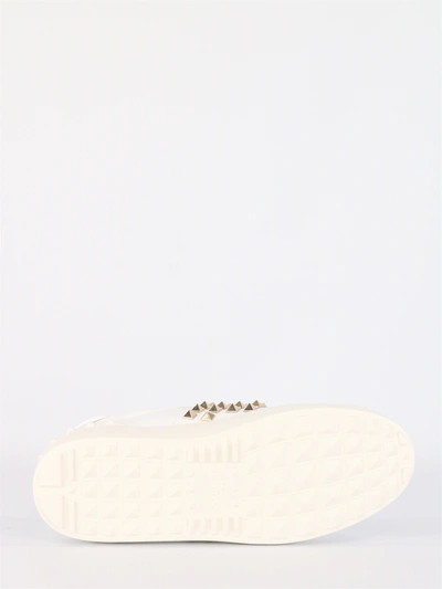 Shop Valentino White Rockstud Untitled Sneakers
