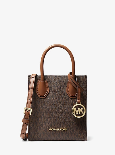 Michael Kors Mercer Extra-small Logo And Leather Crossbody Bag In