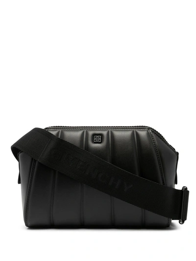 Shop Givenchy Logo-plaque Padded Leather Shoulder Bag In Schwarz
