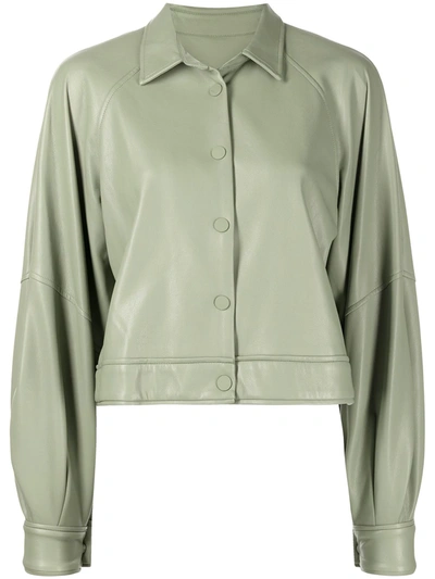 人造皮革短款夹克