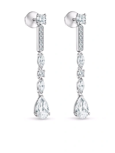 Shop De Beers Jewellers 18kt White Gold Snow Dance Diamond Earrings In Silber