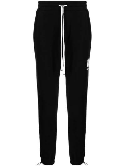 Shop Amiri Logo-print Cotton Track Pants In Schwarz