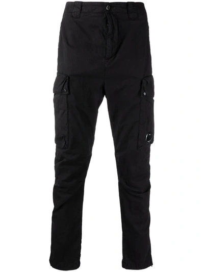 Shop C.p. Company Slim Fit Cargo Pants In Schwarz