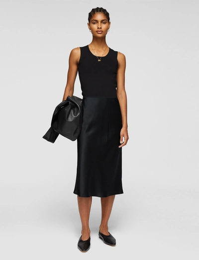 Shop Joseph Silk Satin Isaak Skirt In Black