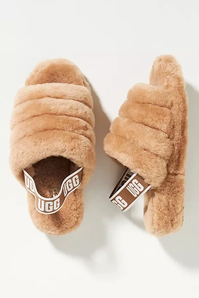 Shop Ugg Fluff Yeah Slippers In Yellow