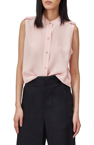 Shop Equipment Charlee Sleeveless Silk Top In Slver Pink