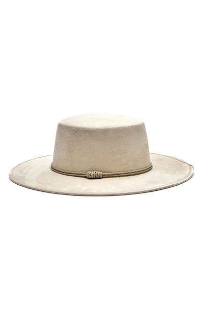 Shop Modern Monarchie Wide Brim Suede Hat In Off White