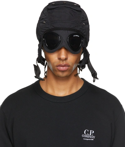 C.p. Company Black Flatt Aviator Goggle Hat | ModeSens