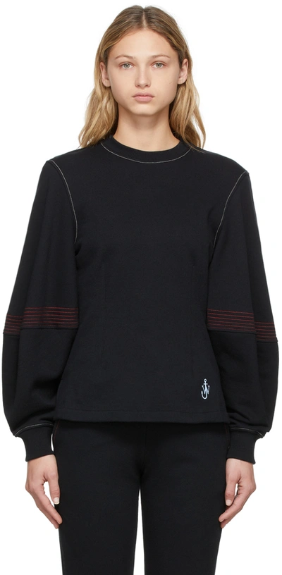 Shop Jw Anderson Black Wide Sleeve Sweatshirt In 999 Black