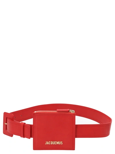 Jacquemus La Ceinture Carrée Leather Belt In Red | ModeSens