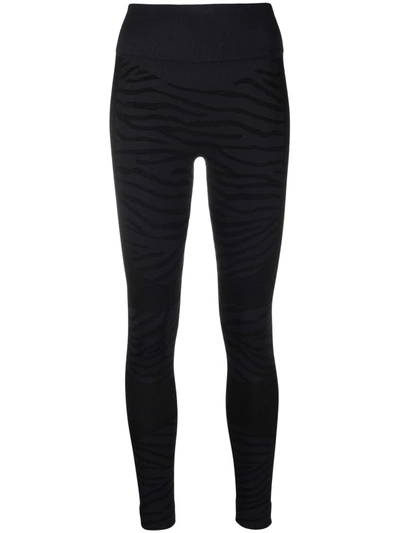 Shop Adidas By Stella Mccartney Zebra-print Leggings In Black