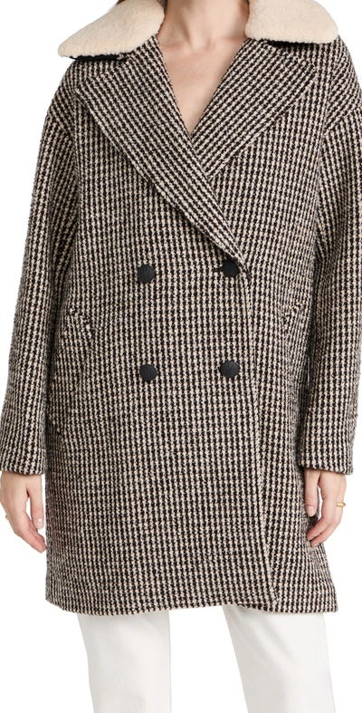 Shop Rag & Bone Mina Cocoon Plaid Coat In Blackwht