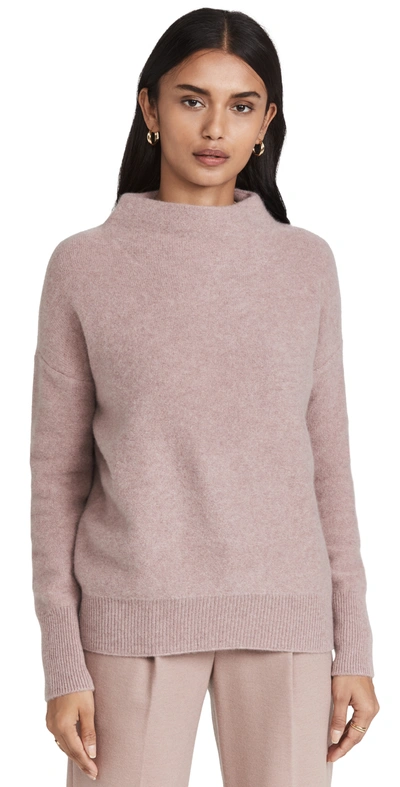 Shop Vince Boiled Funnel Neck Cashmere Pullover In Pink Shell