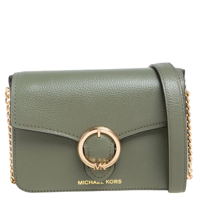 Pre-owned Michael Kors Army Green Leather Small Wanda Shoulder Bag