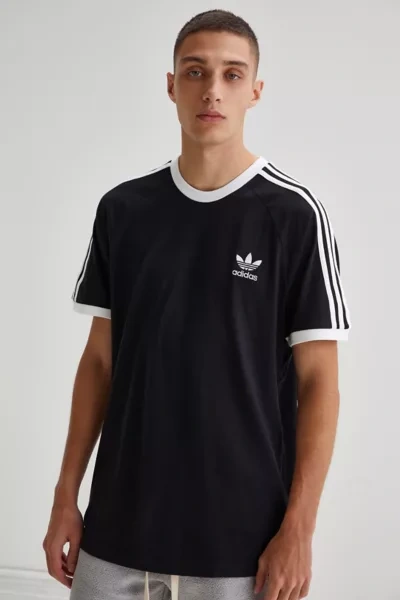Shop Adidas Originals 3-stripe Tee In Black