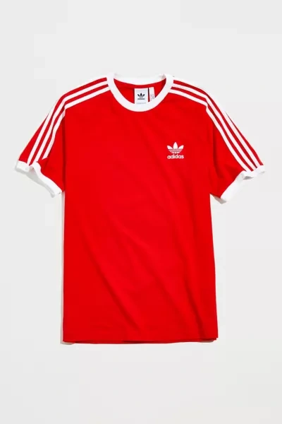 Shop Adidas Originals 3-stripe Tee In Red