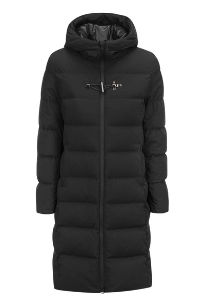 Shop Fay Long Down Jacket With Alamaro In Black