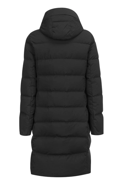 Shop Fay Long Down Jacket With Alamaro In Black