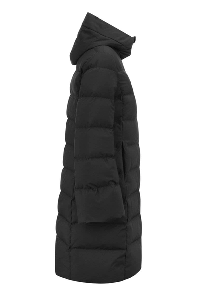 Shop Fay Long Down Jacket With Alamaro In Black