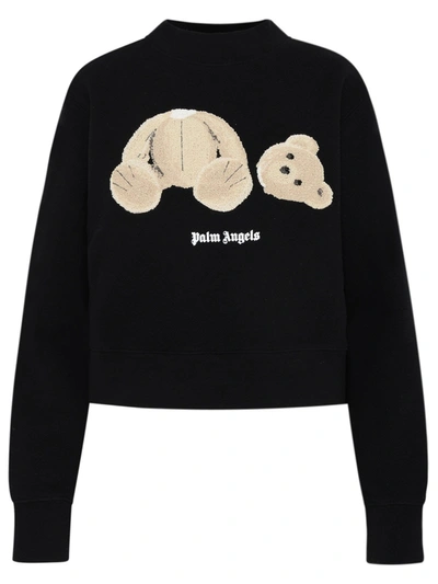 Shop Palm Angels Teddy Bear Embroidered Sweatshirt In Black
