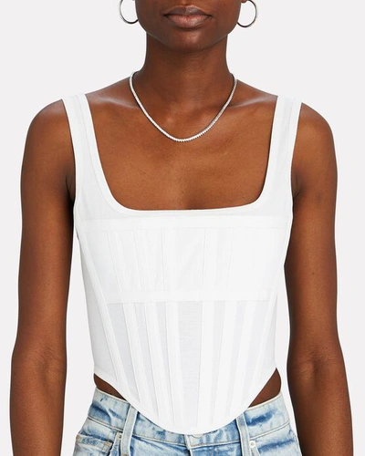 Shop Dion Lee Cotton Jersey Corset Tank In White