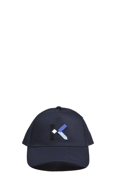 Shop Kenzo Kids Logo Embroidered Baseball Cap In Navy