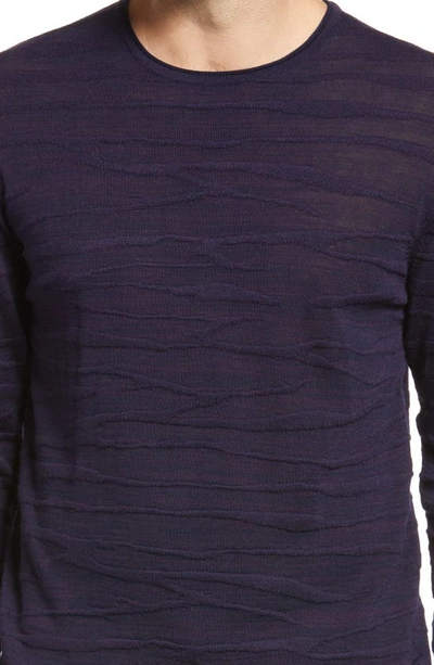 Robert Barakett Cromwell Jacquard Wool Blend Crewneck Sweater In Purple  Men's XL