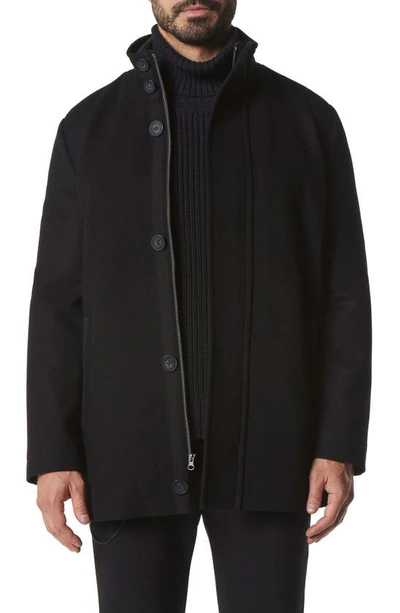 Shop Marc New York Dorsey Wool Blend Car Coat In Black