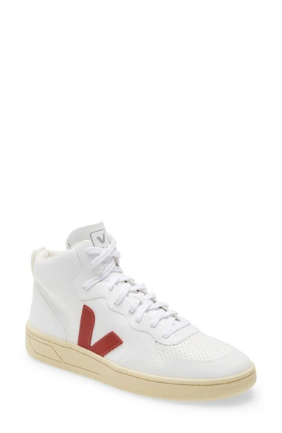 Shop Veja V-15 High Top Sneaker In White/ Rouille/ Butter-sole