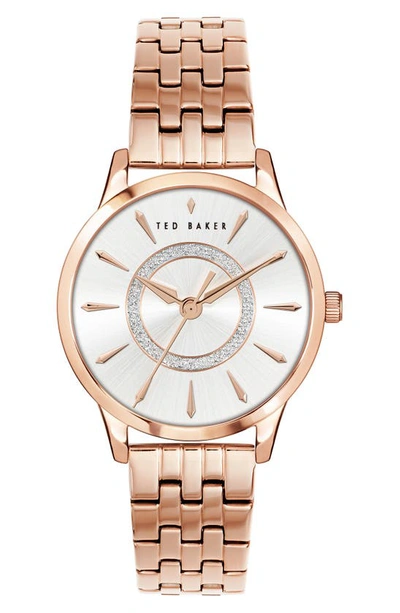 Shop Ted Baker Fitzrovia Charm Bracelet Watch, 34mm In Rose Gold